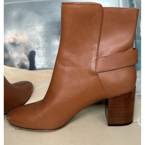 NIB Tory Burch Kira 70MM Bootie Leather Ankle Boots in Mid Tan 59585 Size US 11 - Picture 5 of 16